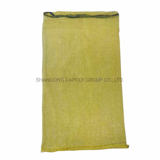 Sac en plastique tissé circulaire matériel de maille d'emballage végétal orange