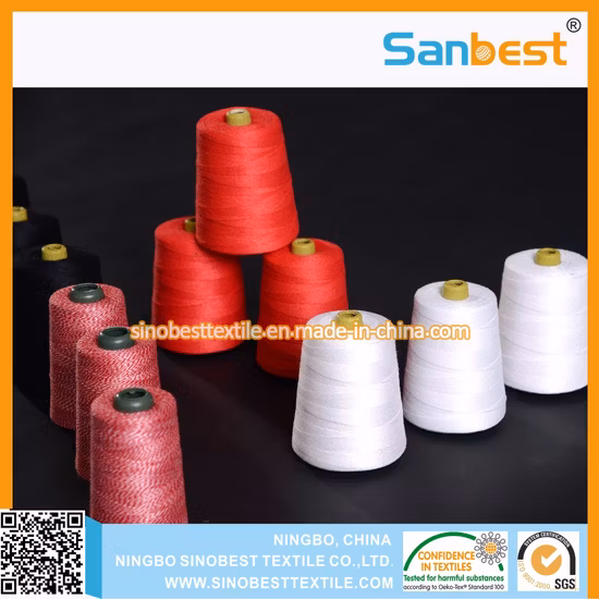 100 % types de fil de fermeture de sac en polyester filé